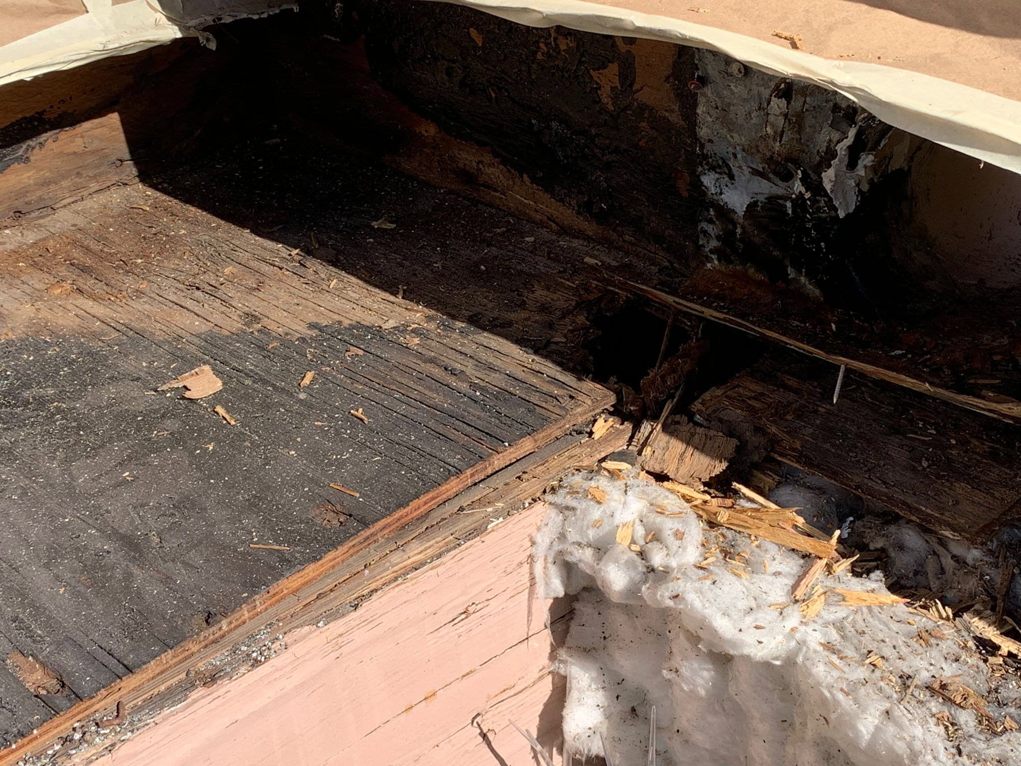 Foam roof coating Spray foam roof coating applied on a Tucson flat roof