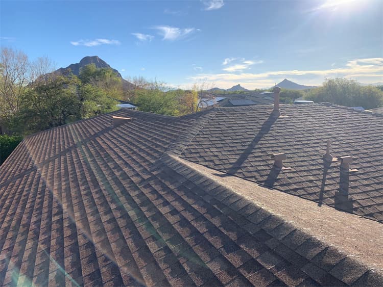 Shingle roofing in Tucson Architectural shingle roof on a Tucson home